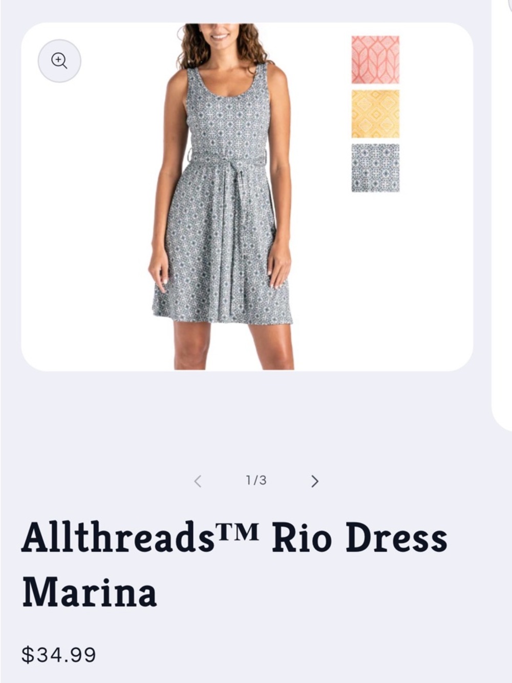 Allthreads Rio Sleeveless Marina Dress - Blue Print